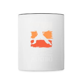 Aïkido Arts Martiaux Arts Martiaux Combattant Vintage Rétro - Mug contrasté - blanc/noir - Devant