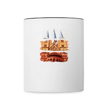 Bonn Deutschland Stadt Skyline Vintage Retro - Tasse zweifarbig - Weiß/Schwarz - Vorne