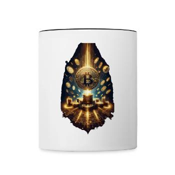 Explosion de Bitcoin Œuvre d’art numérique - Mug contrasté - blanc/noir - Devant
