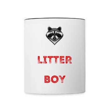 Don't Litter HERE Boy Raccoon Nature Protection - Tasse zweifarbig - Weiß/Schwarz - Vorne