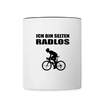 Fahrrad - Tasse zweifarbig - Weiß/Schwarz - Vorne