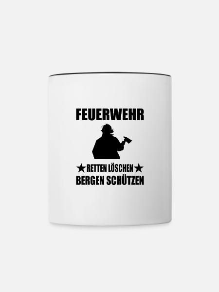 Feuerwehr - Tasse zweifarbig - Weiß/Schwarz