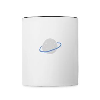 planet weltall sterne symbol - Tasse zweifarbig - Weiß/Schwarz - Vorne