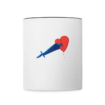 gebrochenes herz schwert liebeskummer - Tasse zweifarbig - Weiß/Schwarz - Vorne