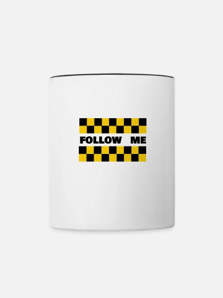 Follow me - Airport Car - Tasse zweifarbig - Weiß/Schwarz