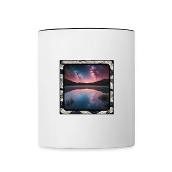 Paysage marin avec reflets - Mug contrasté - blanc/noir - Devant