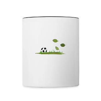 La feuille de football de but laisse le sport extérieur - Mug contrasté - blanc/noir - Devant