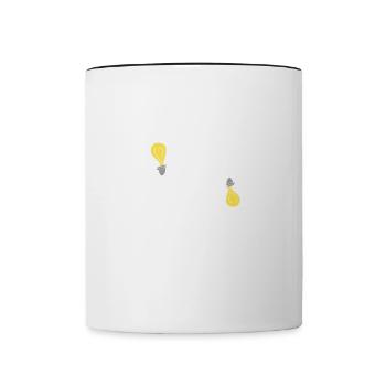 licht lampe energie linie symbol strich - Tasse zweifarbig - Weiß/Schwarz - Vorne