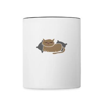 chat sommeil animal de compagnie fatigué animal de compagnie - Mug contrasté - blanc/noir - Devant