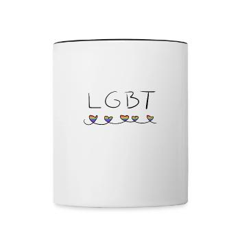 herzen lgbt liebe menschenrechte symbol - Tasse zweifarbig - Weiß/Schwarz - Vorne