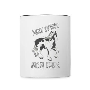 Meilleur cadeau de maman de cavalier de tous les temps - Mug contrasté - blanc/noir - Devant
