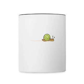 snail animal symbol line - Contrasting Mug - white/black - Front