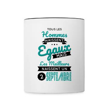 Anniversaire - Les meilleurs naissent 2 Septembre - Mug contrasté - blanc/noir - Devant