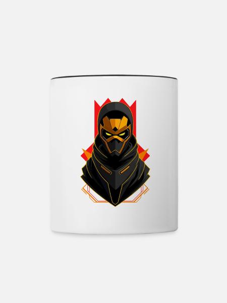 Goldener Roboter - Tasse zweifarbig - Weiß/Schwarz