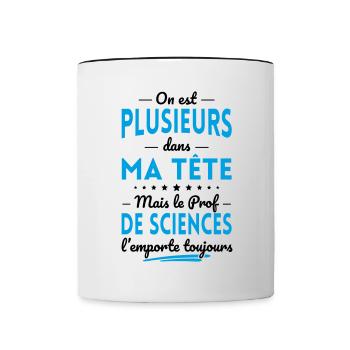 Plusieurs dans tête le Prof de Sciences l'emporte - Mug contrasté - blanc/noir - Devant