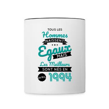 30. Geburtstag - Best Born April 1994 - Tasse zweifarbig - Weiß/Schwarz - Vorne