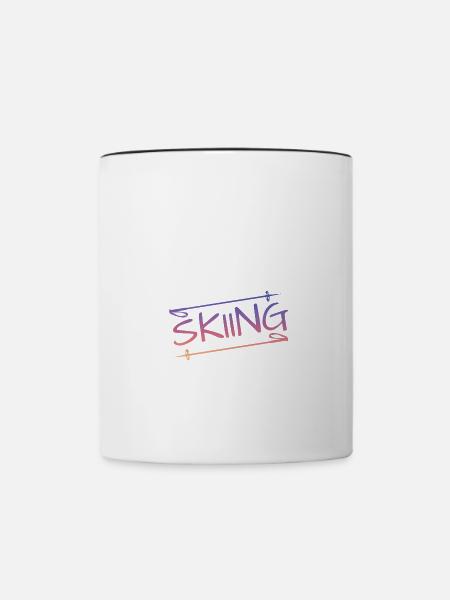skiing - Tasse zweifarbig - Weiß/Schwarz