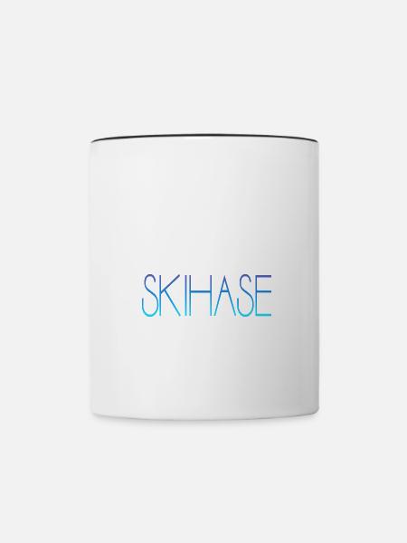 Skihase - Tasse zweifarbig - Weiß/Schwarz