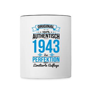 81. Geburtstag - Original 1943 100% Authentisch - Tasse zweifarbig - Weiß/Schwarz - Vorne