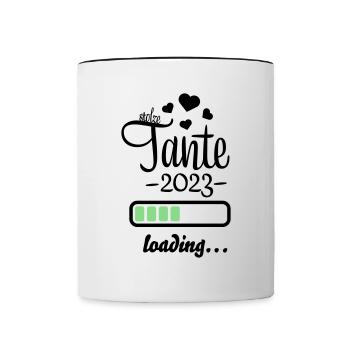 tante 2023 - Tasse zweifarbig - Weiß/Schwarz - Vorne