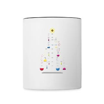 OH Chemistree cadeau de chimie de Noël - Mug contrasté - blanc/noir - Devant
