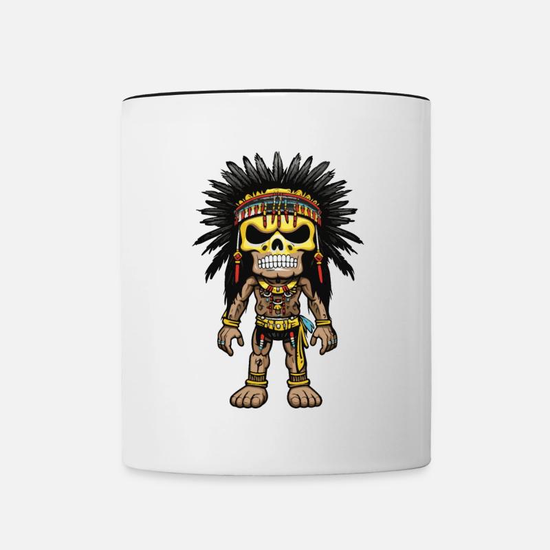 Squelette indien Apache - Mug contrasté - blanc/noir