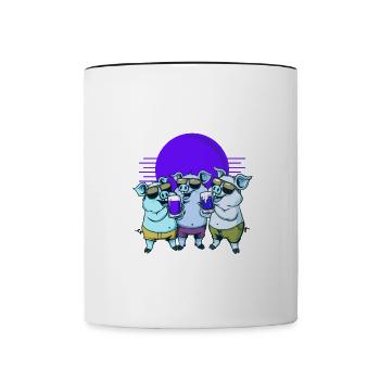 Malle 2024 Party Team Sau Mallorca - Contrasting Mug - white/black - Front