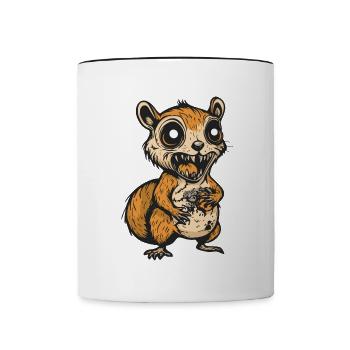 Eichhörnchen Halloween Zombie - Tasse zweifarbig - Weiß/Schwarz - Vorne