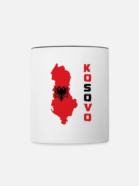 Kosovo - Tasse zweifarbig - Weiß/Schwarz