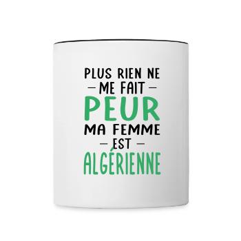 Rien ne me fait peur ma femme est Algérienne - Mug contrasté - blanc/noir - Devant
