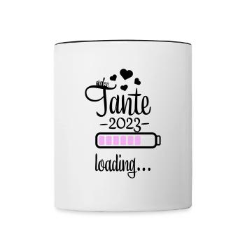 tante 2023 2f 19 - Tasse zweifarbig - Weiß/Schwarz - Vorne