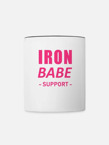 IRONBABE support - Tasse zweifarbig - Weiß/Schwarz