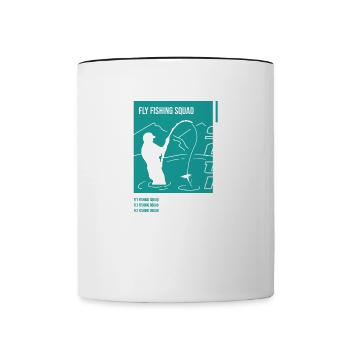 Escouade de pêche à la mouche ironique dicton - Mug contrasté - blanc/noir - Devant