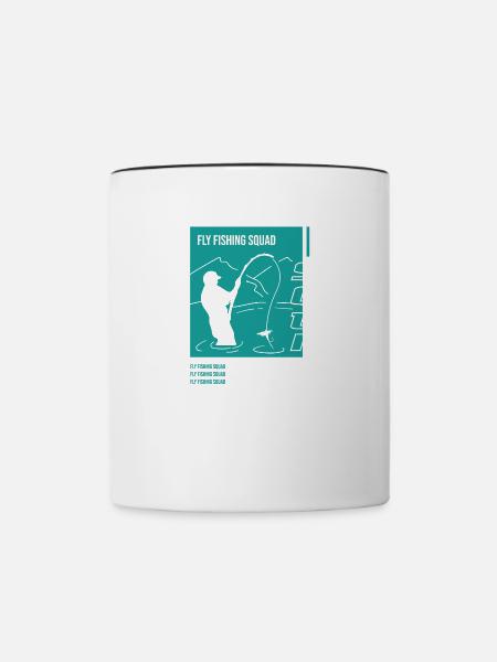 Escouade de pêche à la mouche ironique dicton - Mug contrasté - blanc/noir