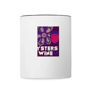 Huîtres et vin Ironic Sayig Seafood Chef - Mug contrasté - blanc/noir - Devant