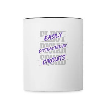 Distrait par les circuits Ironic Electrician - Mug contrasté - blanc/noir - Devant