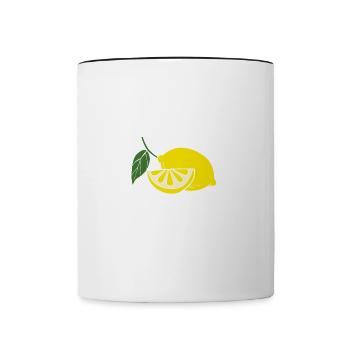 Vitamins Funny Quote Lemonade Citrus Fruit - Contrasting Mug - white/black - Front