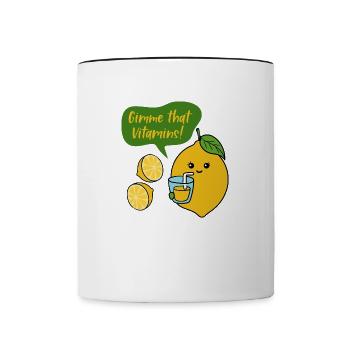 Limonade au jus de citron Gimme Vitamins Summer - Mug contrasté - blanc/noir - Devant