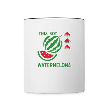 Junge mag tropische Sommerfrüchte mit - Tasse zweifarbig - Weiß/Schwarz - Vorne