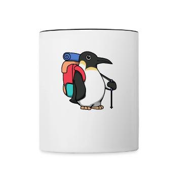 Aventure mignonne d'animaux de randonnée - Mug contrasté - blanc/noir - Devant