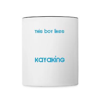 Un garçon aime le kayak Sports nautiques Le kayak - Mug contrasté - blanc/noir - Devant