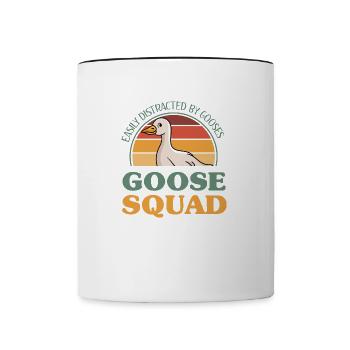 Goose Squad Cute Geese Bird Nature Wildlife - Contrasting Mug - white/black - Front