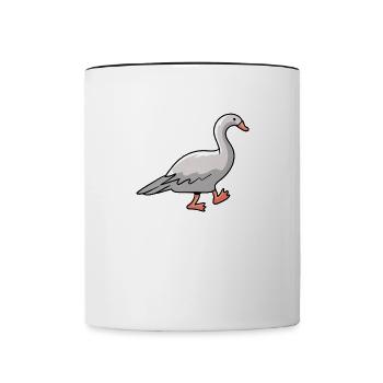 Life With Geese Cute Ironic Goose Bird - Contrasting Mug - white/black - Front