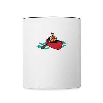 Faire du kayak en tant qu'amateur de kayak - Mug contrasté - blanc/noir - Devant