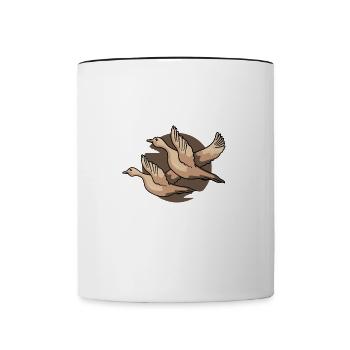 Goose Squad Ironic Quote Cute Geese Squad - Contrasting Mug - white/black - Front