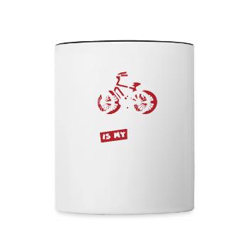 Le cyclisme comme cardio-mobilité | Bicycle Hobby - Mug contrasté - blanc/noir - Devant