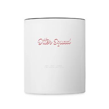 Loutres mignonnes et notes de musique Clef Piano - Mug contrasté - blanc/noir - Devant