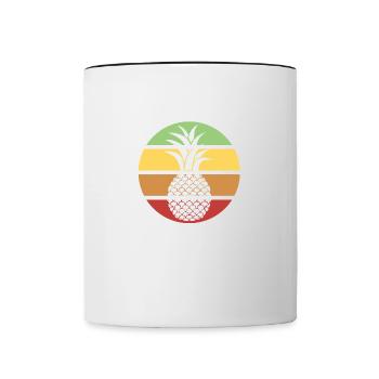 Eating Pineapples Ironic Saying Tropical Fruits - Contrasting Mug - white/black - Front