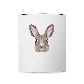 Art du lapin, faune puriste, nature animale - Mug contrasté - blanc/noir - Devant