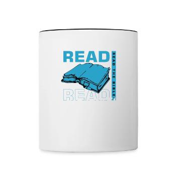 Lire la Bible Foi Christianisme Foi Dieu - Mug contrasté - blanc/noir - Devant
